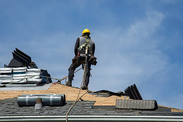 Professional Gutter Installation technician working in Sassamansville, PA